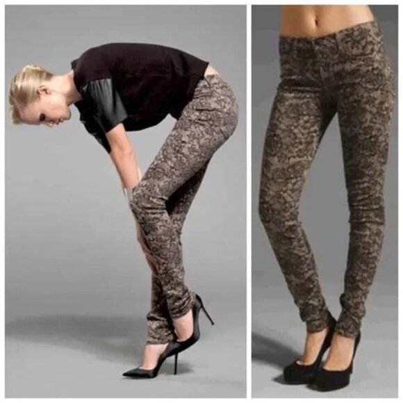 JOE'S JEANS Chantilly Lace Skinny Jean Sz 26 Blush - Picture 2 of 13